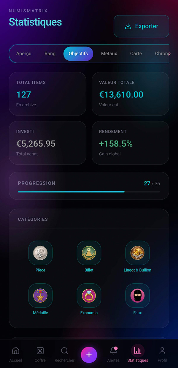 Mode Cristal — objectifs débloqués